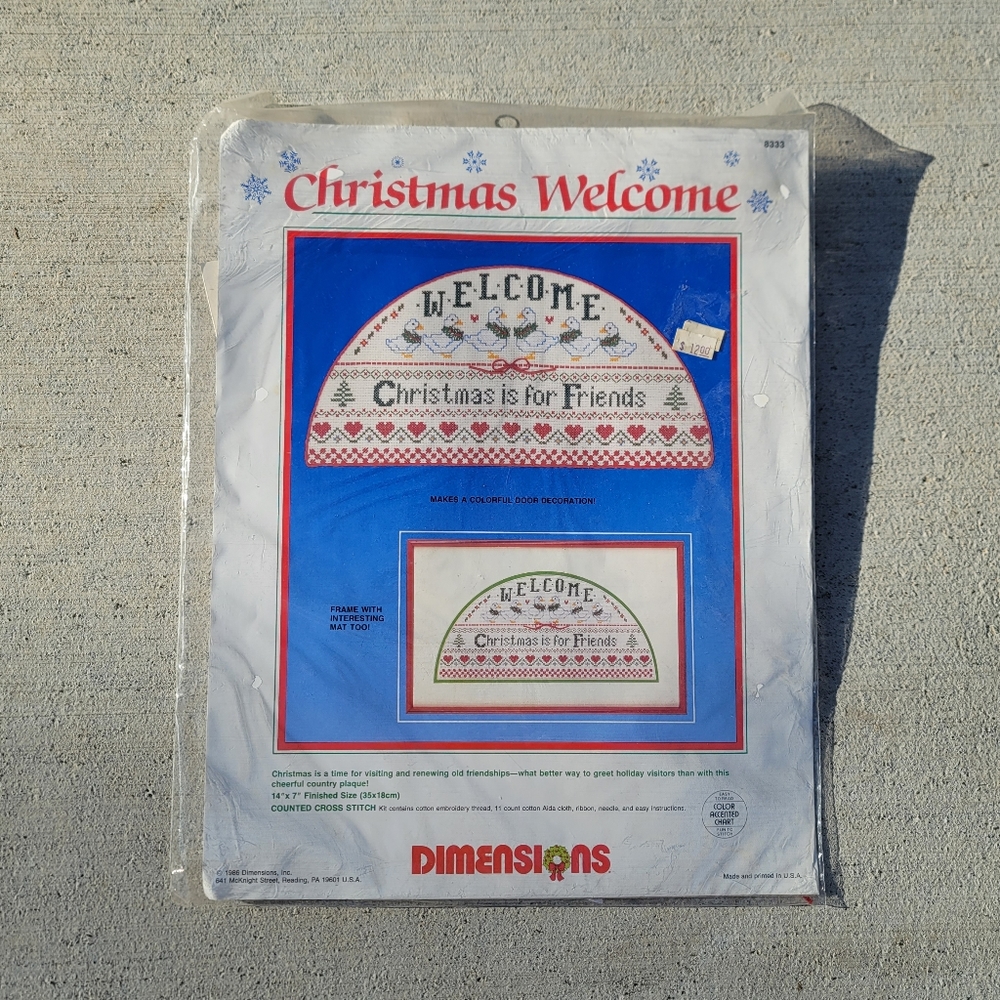 Dimensions Christmas Welcome Needle Craft Vtg New